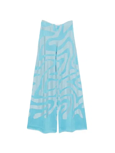 Circus Hotel Geometric-pattern Trousers In Blue