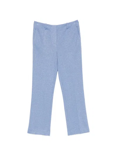 Circus Hotel Glitter Trousers In Blue
