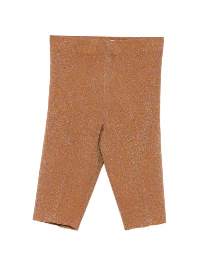 Circus Hotel Glitter-effect Shorts In Brown