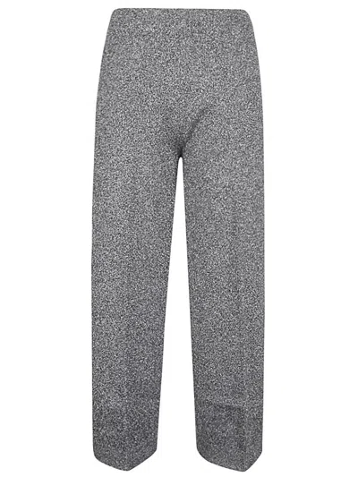 CIRCUS HOTEL GREY VISCOSE WIDE LEG TROUSERS