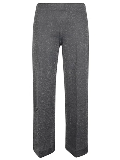 CIRCUS HOTEL GREY VISCOSE WIDE LEG TROUSERS