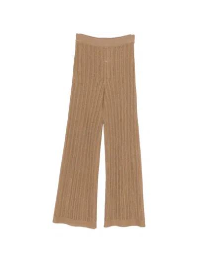 Circus Hotel Knitted Trousers In Brown