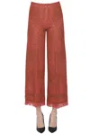 Circus Hotel Lamè Knit Trousers In Dark Pink