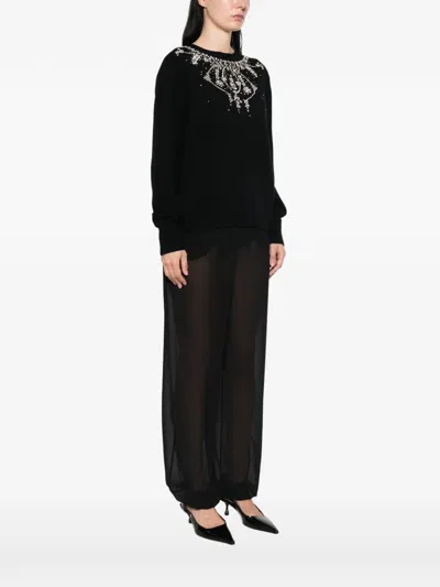 Circus Hotel Low-cut Back Sweater In Black