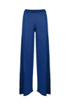 Circus Hotel Wide Leg Viscose Trousers In Blue
