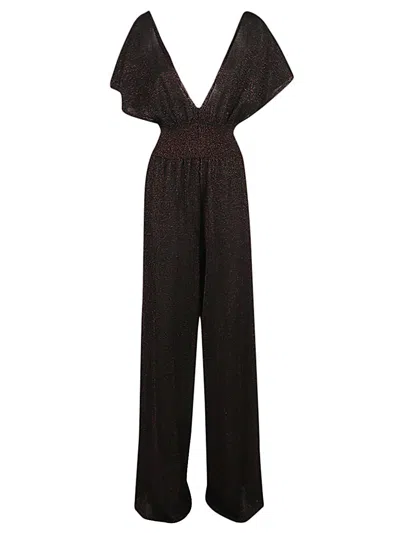 Circus Hotel Lurex Viscose Blend Jumpsuit In Black