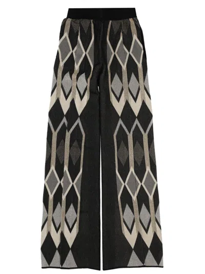 CIRCUS HOTEL CIRCUS HOTEL PANTS WITH GEOMETRIC LAMÉ JACQUARD DESIGN