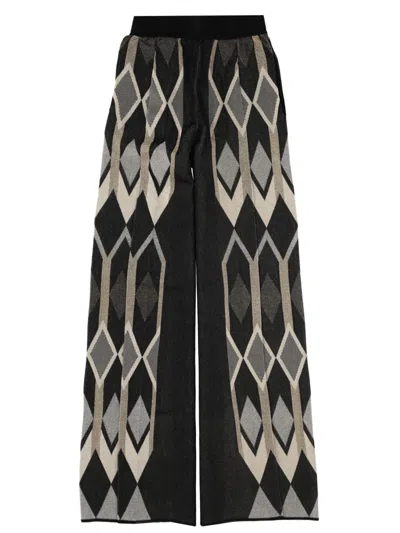 CIRCUS HOTEL PANTS WITH GEOMETRIC LAMÉ JACQUARD DESIGN