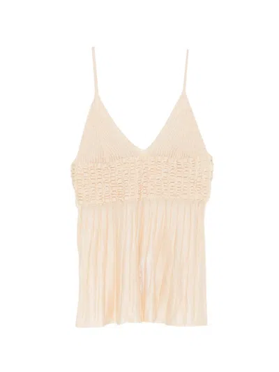 Circus Hotel Pleated V-neck Top In Multi