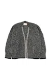 Circus Hotel Sequin Trim Cardigan In Gray