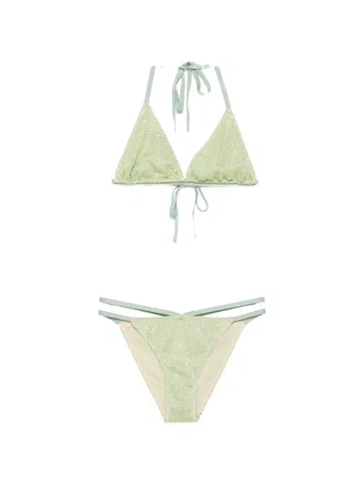 Circus Hotel Sequin-embellished Bikini In Green