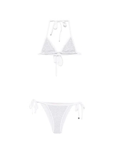 Circus Hotel Sequin-embellished Bikini In White