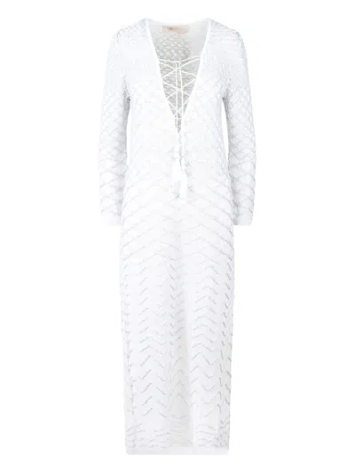 Circus Hotel Sequinned Dress In White