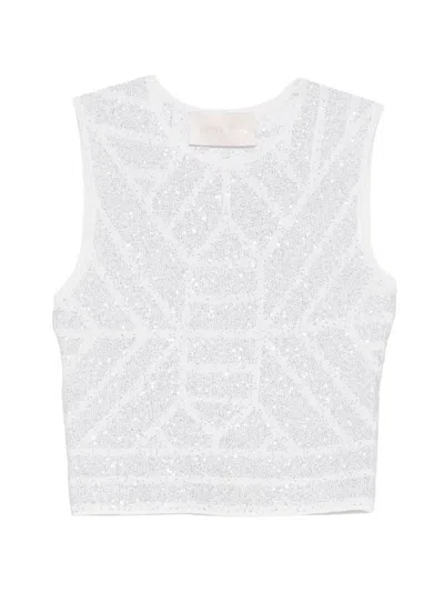 Circus Hotel Sequinned Sleeveless Top In Blue