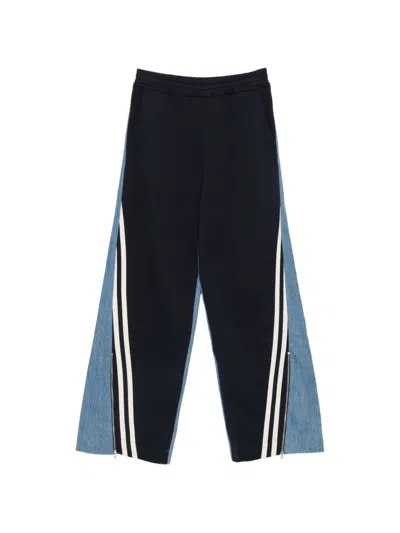 Circus Hotel Side-stripe Panelled Trousers In Blue