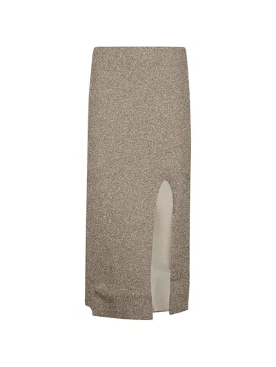 Circus Hotel Viscose Midi Skirt In Multi
