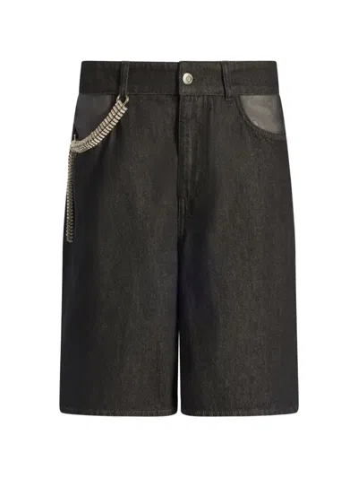 Circus Hotel Strass-embellished Denim Short In Black
