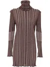 Circus Hotel Long Sleeved Dress In Brown