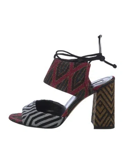 Pre-owned Circus Hotel Striped Sandals In Blue