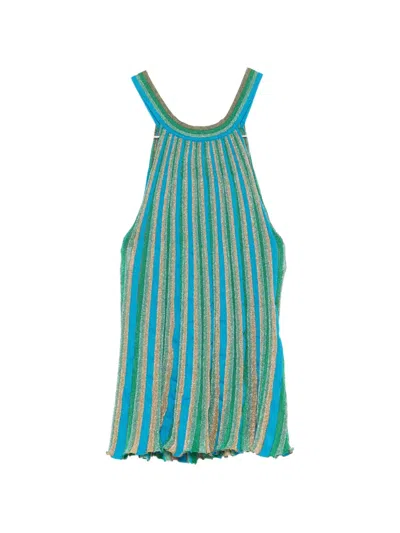 Circus Hotel Striped Top In Blue