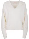 Circus Hotel V-neck Wool Jumper In White