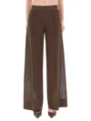 Circus Hotel Mesh-panel Trousers In Brown