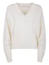 Circus Hotel V-neck Wool Jumper In White