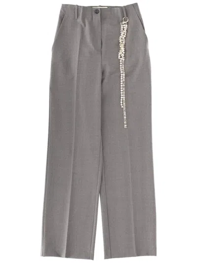 Circus Hotel Virgin Wool Trousers In Gray