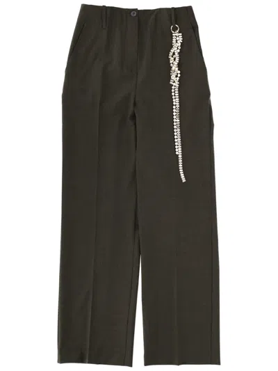 Circus Hotel Virgin Wool Trousers In Green