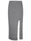 Circus Hotel Lurex Knit Pencil Skirt In Gray
