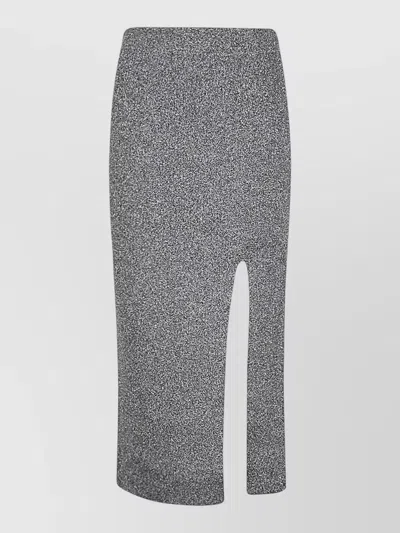 Circus Hotel Viscose Midi Skirt High Waist Slit In Gray