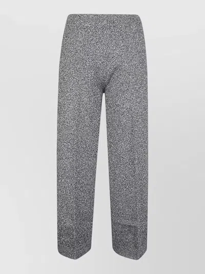 Circus Hotel Viscose Trousers Elastic Waistband Wide Leg In Gray