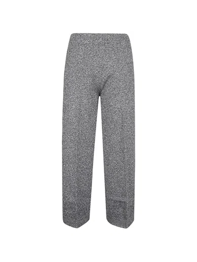 Circus Hotel Viscose Wide Leg Trousers In Grey