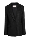 Circus Hotel Woman Blazer Black Size 6 Polyester, Viscose, Polyamide, Metal In Black