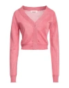 Circus Hotel Woman Cardigan Coral Size 4 Viscose, Polyester In Red