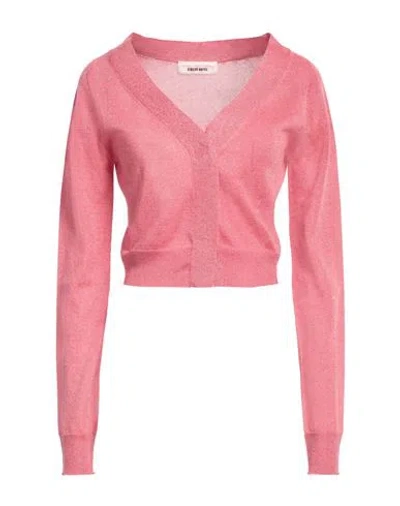 Circus Hotel Woman Cardigan Coral Size 4 Viscose, Polyester In Red