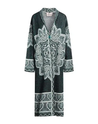 Circus Hotel Woman Cardigan Deep Jade Size 4 Viscose, Polyester, Cotton In Green