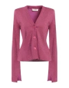 Circus Hotel Woman Cardigan Fuchsia Size 10 Viscose, Polyamide In Pink