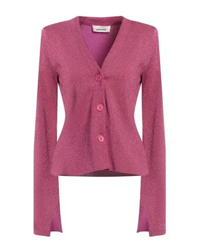 Circus Hotel Woman Cardigan Fuchsia Size 10 Viscose, Polyamide In Pink