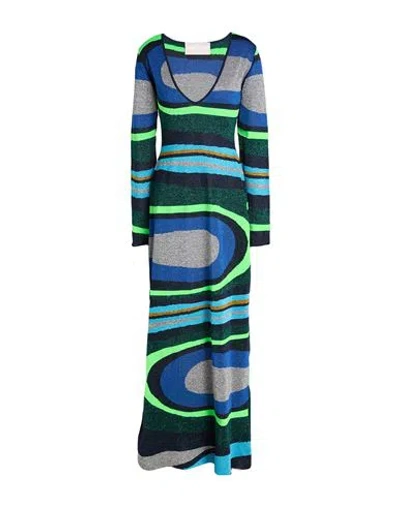 Circus Hotel Woman Maxi Dress Blue Size 6 Viscose, Polyester