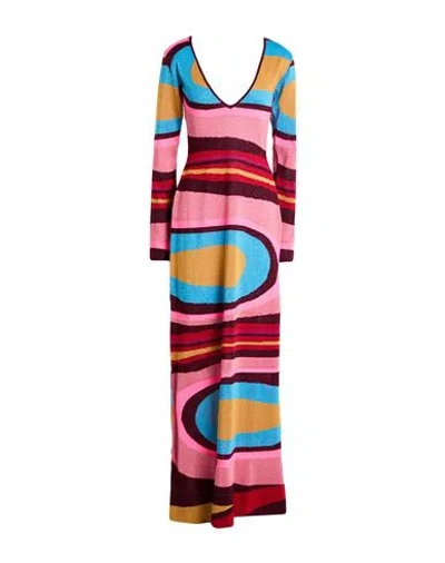 Circus Hotel Woman Maxi Dress Gold Size 6 Viscose, Polyester In Multi