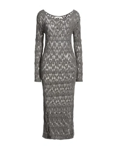 Circus Hotel Woman Maxi Dress Grey Size 6 Cotton, Polyamide In Gray