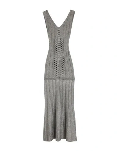 Circus Hotel Woman Maxi Dress Grey Size 8 Viscose, Polyamide, Metallic Fiber, Polyester In Gray