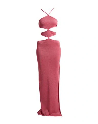 Circus Hotel Woman Maxi Dress Antique Rose Size 2 Viscose, Polyester, Polyamide, Lyocell In Pink