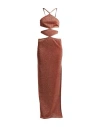 Circus Hotel Woman Maxi Dress Rust Size 4 Viscose, Polyester, Polyamide, Lyocell In Red