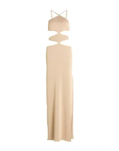 Circus Hotel Woman Maxi Dress Sand Size 2 Viscose, Polyester, Polyamide, Lyocell In Neutral