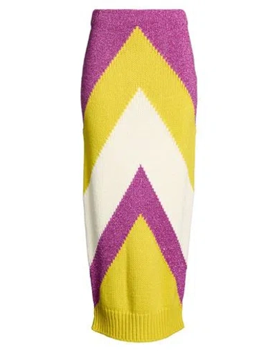 Circus Hotel Woman Maxi Skirt Magenta Size 6 Acrylic, Wool, Alpaca Wool, Polyester, Polyamide In Multi