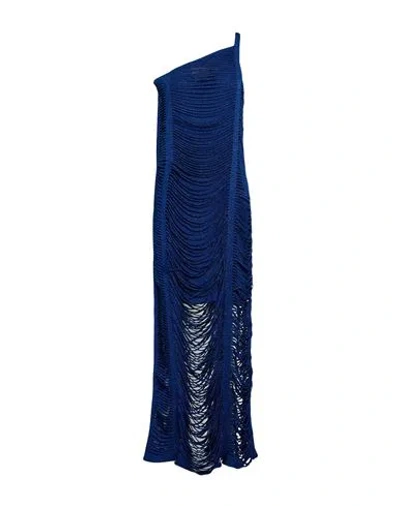 Circus Hotel Woman Midi Dress Bright Blue Size 8 Viscose, Polyester