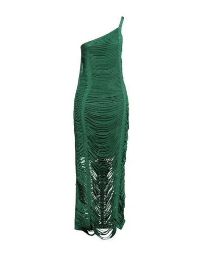 Circus Hotel Woman Midi Dress Green Size 8 Viscose, Polyester In Green