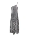 Circus Hotel Woman Midi Dress Silver Size 6 Viscose, Polyester